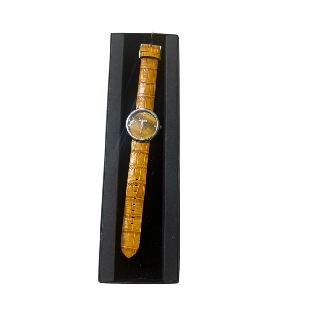 Ecclissi | Women’s Yellow Genuine Leather Watch Strap with Silver Buckle Classic